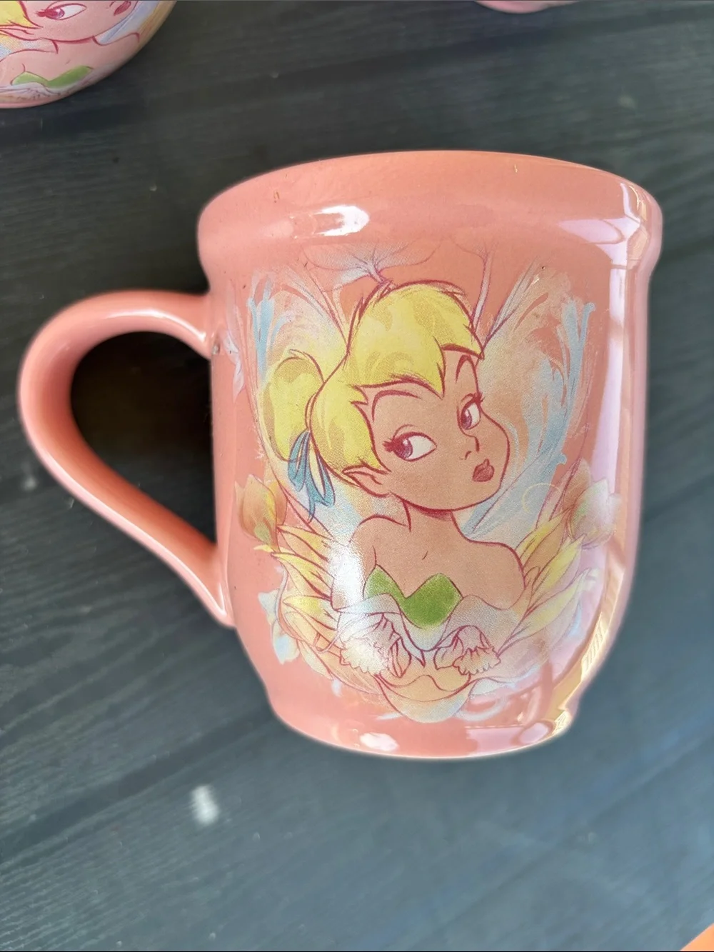 Disney Pink Tinker Bell Ceramic Mug Set of 4